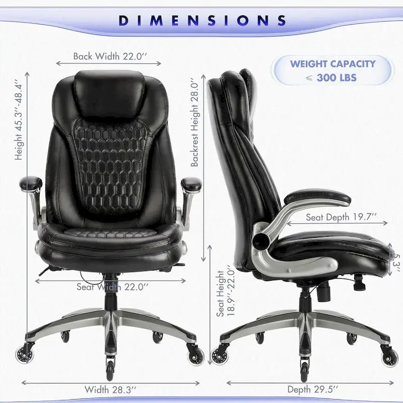 Chaise de bureau ergonomique pivotante et roulante avec accoudoirs rembourrés relevables, inclinaison réglable verrouillable pour travail et étude des adultes