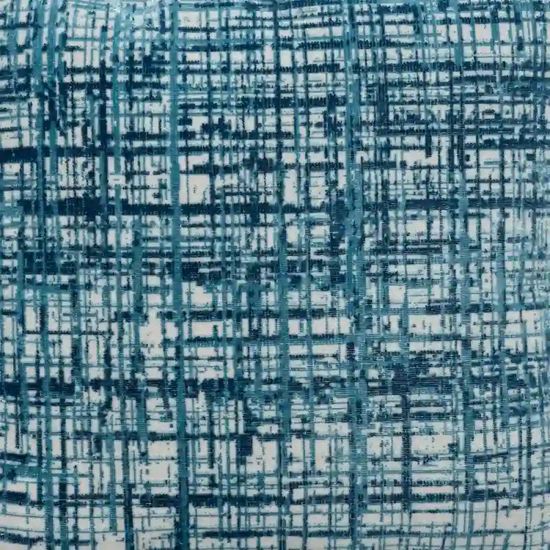 HomeRoots Pouf 18 Bleu en mélange de polyester