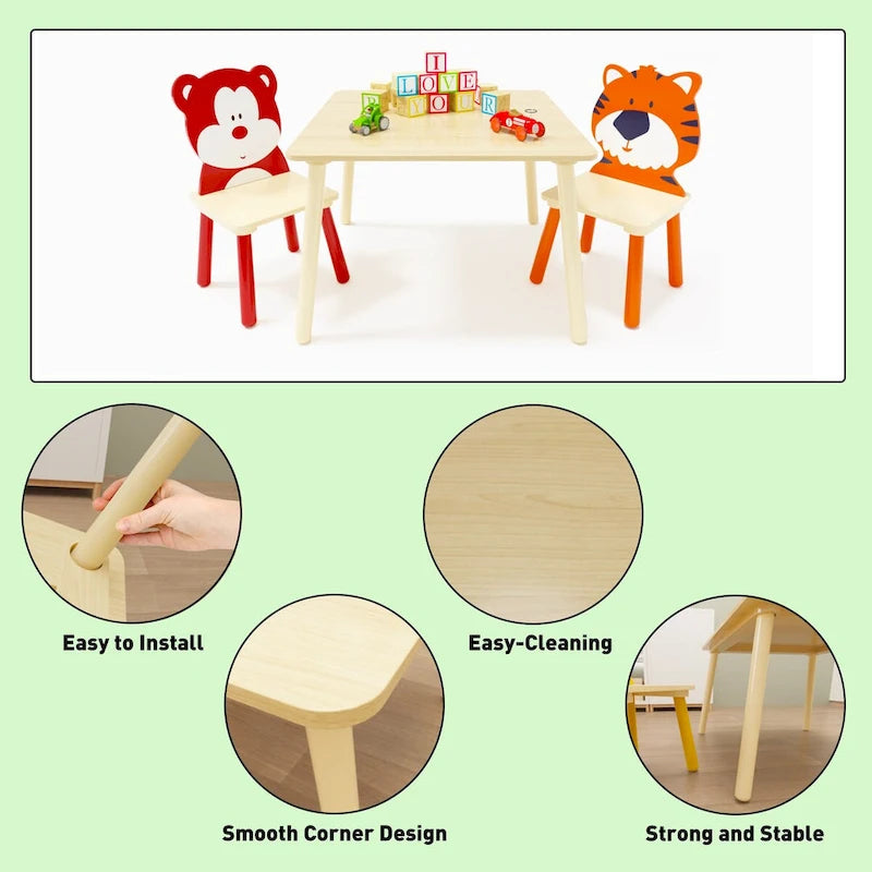 Ensemble table et 2 chaises pour enfant