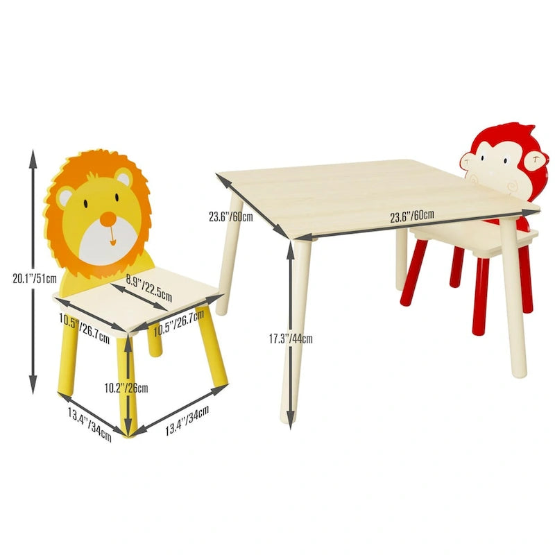 Ensemble table et 2 chaises pour enfant
