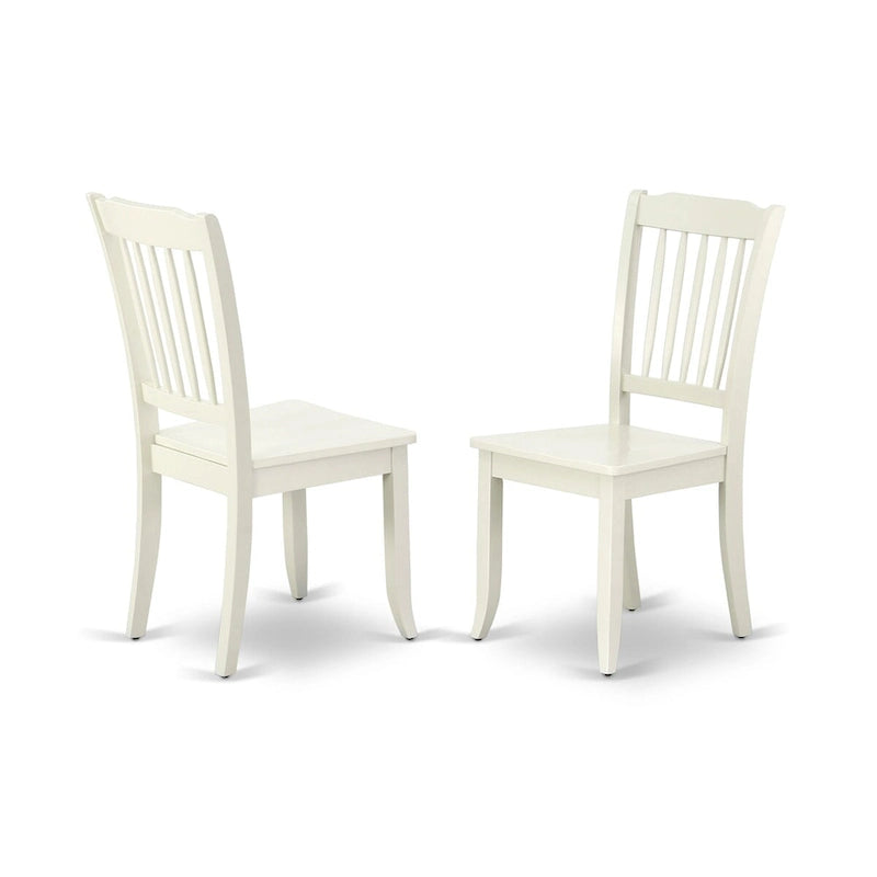 East West Furniture Ensemble de Table de Cuisine - Une Table Ronde et des Chaises de Salle à Manger, Blanc Lin (Options de Pièces)
