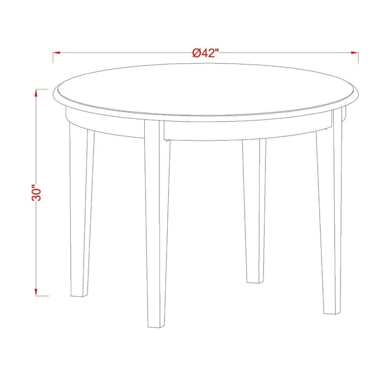 East West Furniture Ensemble de Table de Cuisine - Une Table Ronde et des Chaises de Salle à Manger, Blanc Lin (Options de Pièces)