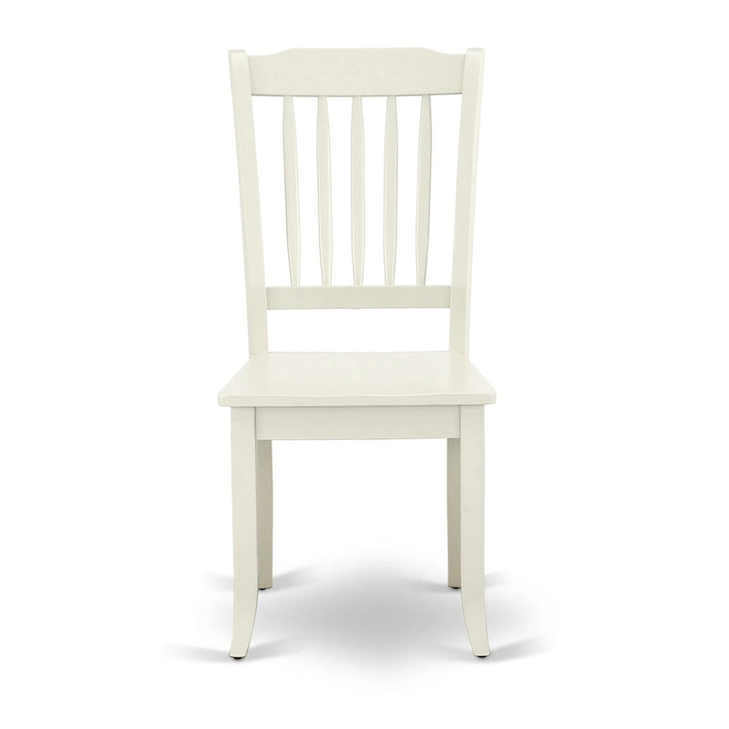 East West Furniture Ensemble de Table de Cuisine - Une Table Ronde et des Chaises de Salle à Manger, Blanc Lin (Options de Pièces)