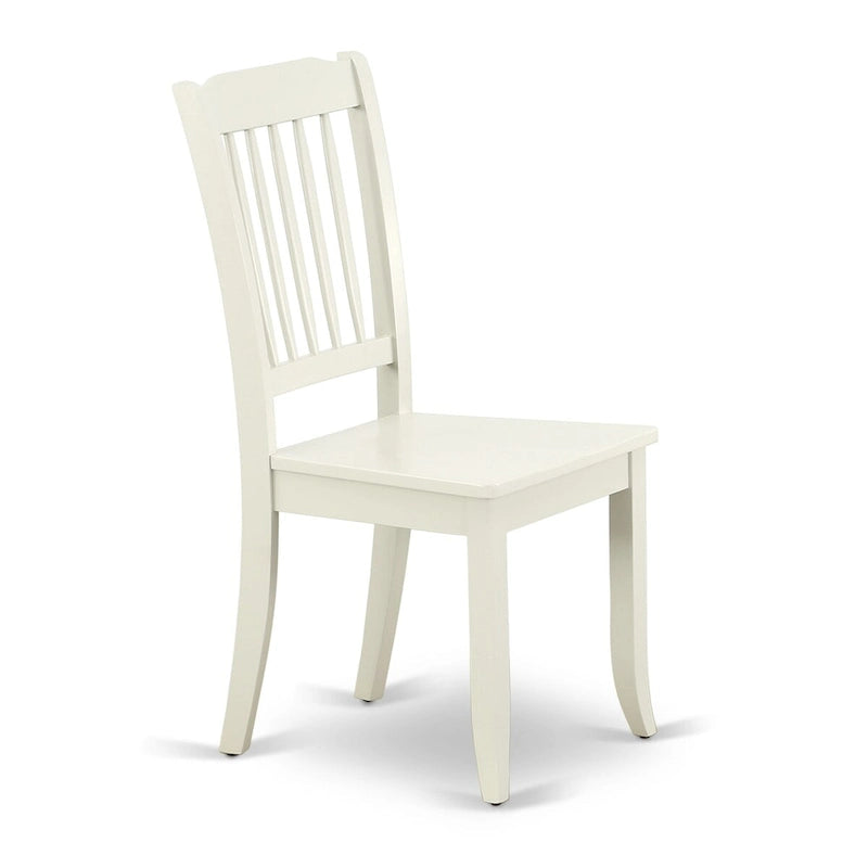 East West Furniture Ensemble de Table de Cuisine - Une Table Ronde et des Chaises de Salle à Manger, Blanc Lin (Options de Pièces)