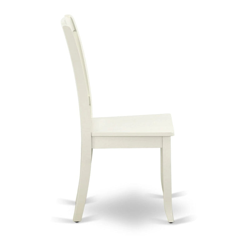 East West Furniture Ensemble de Table de Cuisine - Une Table Ronde et des Chaises de Salle à Manger, Blanc Lin (Options de Pièces)