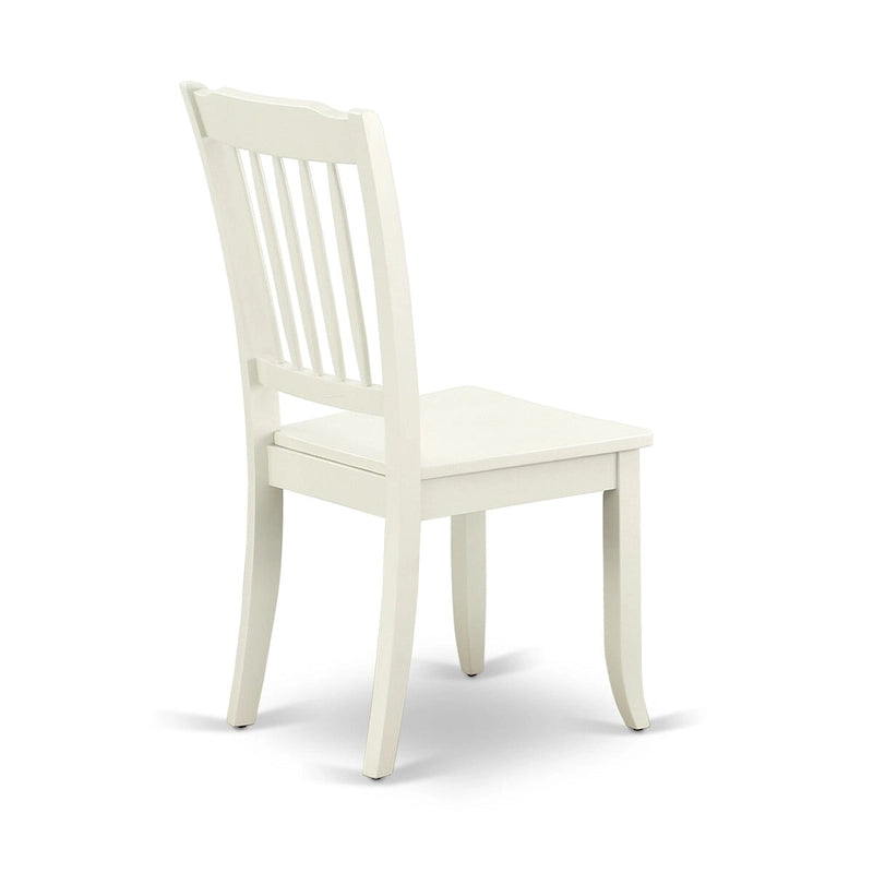 East West Furniture Ensemble de Table de Cuisine - Une Table Ronde et des Chaises de Salle à Manger, Blanc Lin (Options de Pièces)