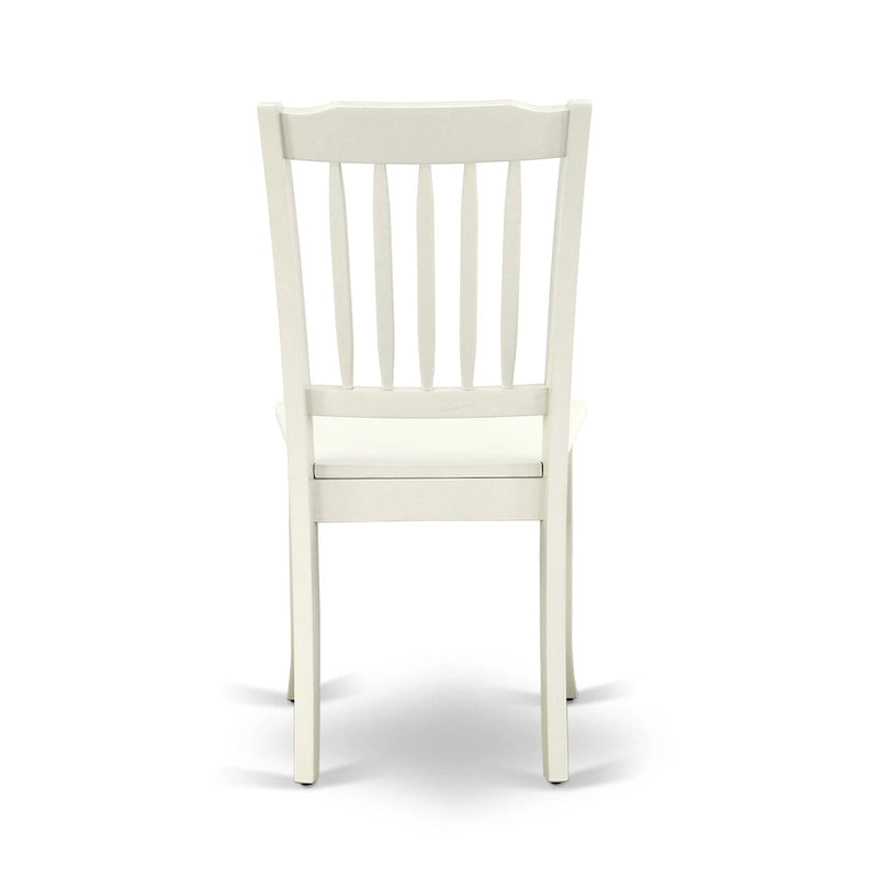 East West Furniture Ensemble de Table de Cuisine - Une Table Ronde et des Chaises de Salle à Manger, Blanc Lin (Options de Pièces)