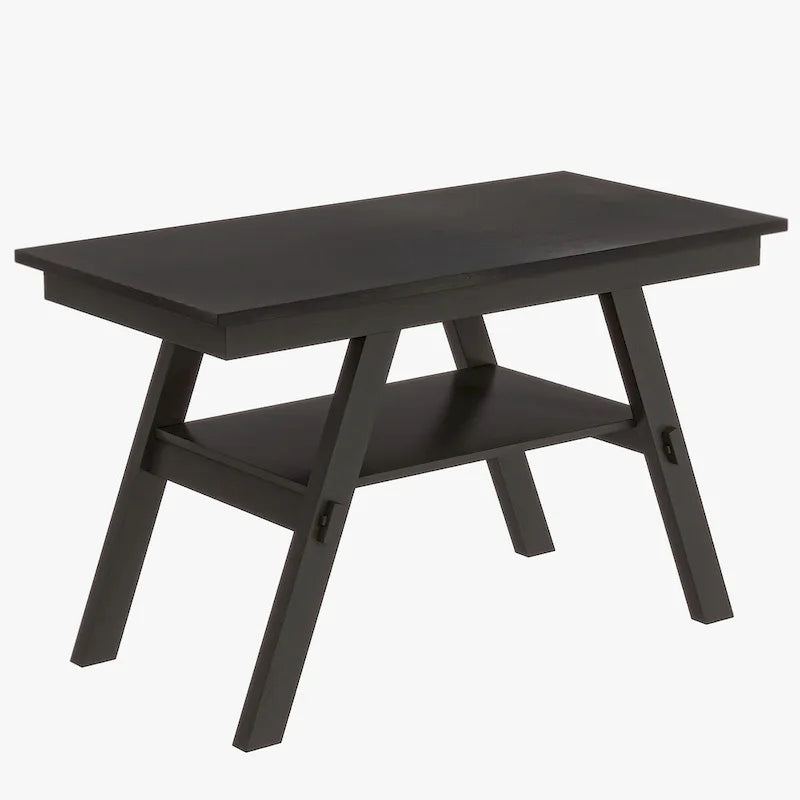 Ensemble de salle à manger 6 pièces à hauteur de comptoir avec étagère de rangement, banc et 4 chaises, expresso et beige