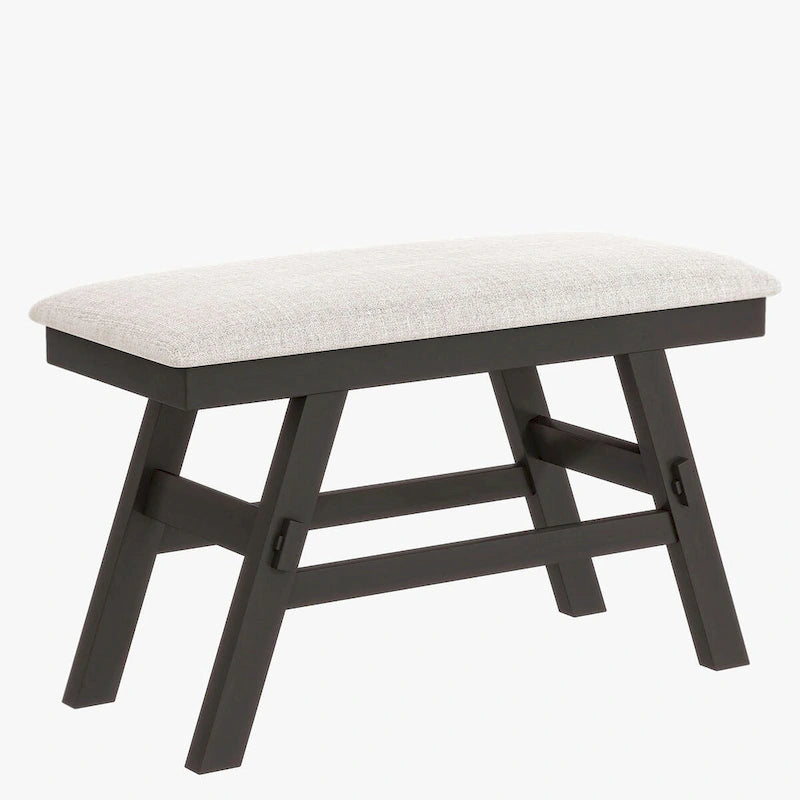 Ensemble de salle à manger 6 pièces à hauteur de comptoir avec étagère de rangement, banc et 4 chaises, expresso et beige