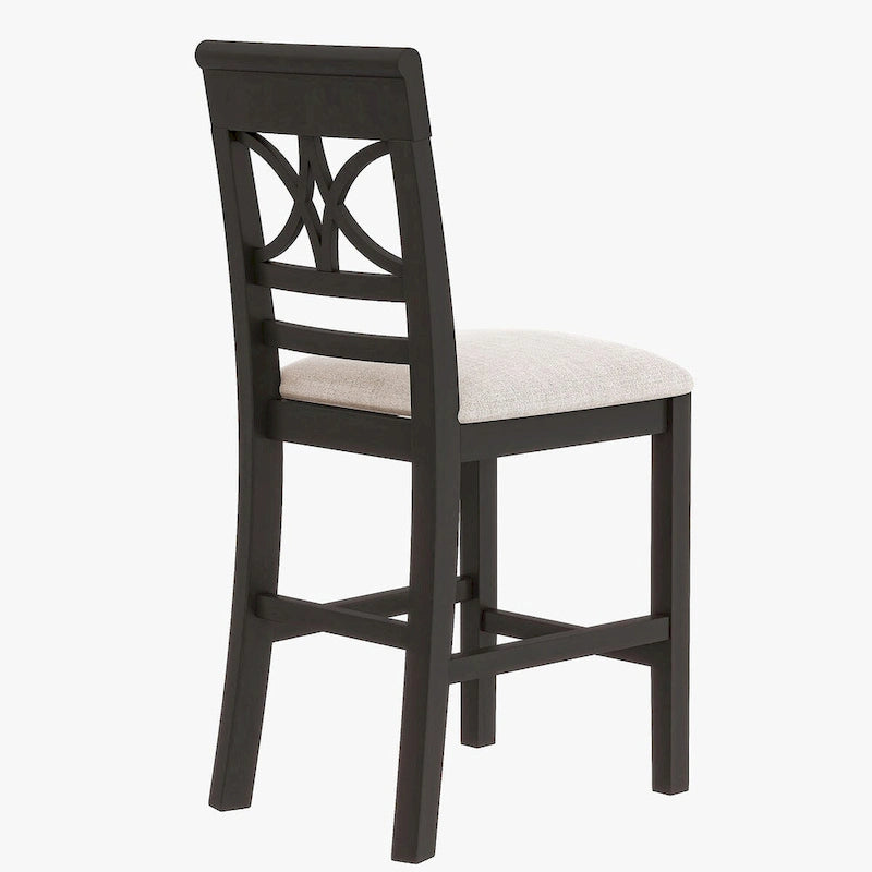 Ensemble de salle à manger 6 pièces à hauteur de comptoir avec étagère de rangement, banc et 4 chaises, expresso et beige