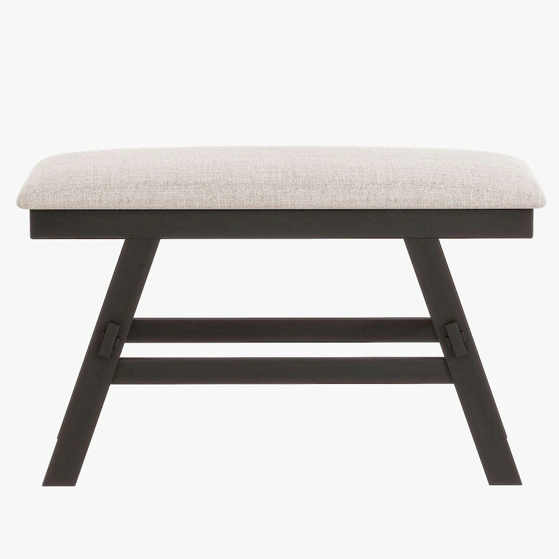 Ensemble de salle à manger 6 pièces à hauteur de comptoir avec étagère de rangement, banc et 4 chaises, expresso et beige