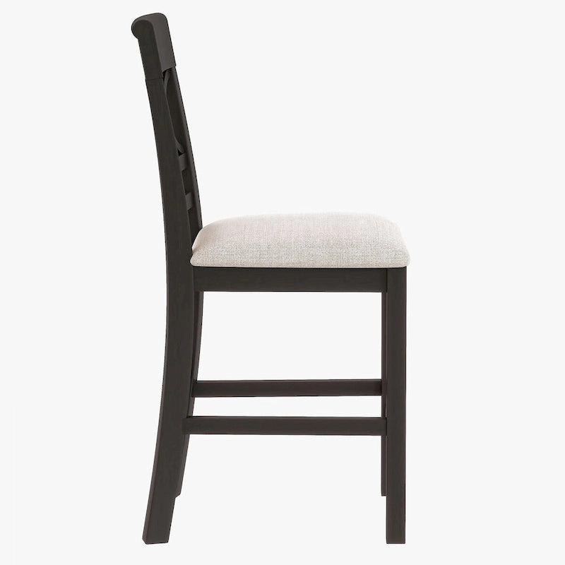 Ensemble de salle à manger 6 pièces à hauteur de comptoir avec étagère de rangement, banc et 4 chaises, expresso et beige