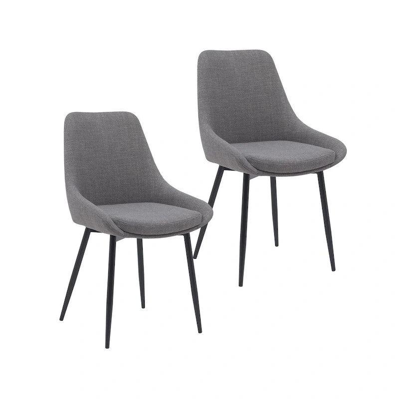 Chaises de salle à manger en tissu Orin de Porthos Home avec pieds en acier, lot de 2