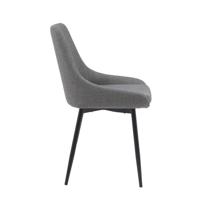 Chaises de salle à manger en tissu Orin de Porthos Home avec pieds en acier, lot de 2