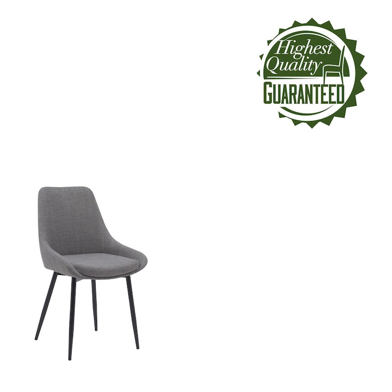 Chaises de salle à manger en tissu Orin de Porthos Home avec pieds en acier, lot de 2