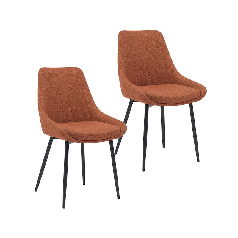 Chaises de salle à manger en tissu Orin de Porthos Home avec pieds en acier, lot de 2