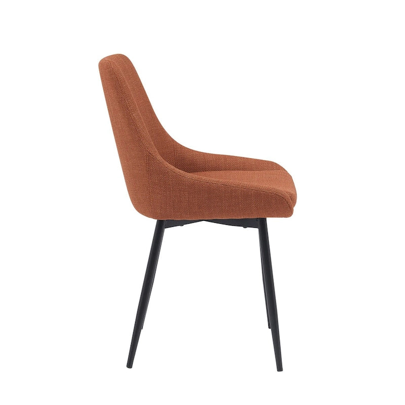 Chaises de salle à manger en tissu Orin de Porthos Home avec pieds en acier, lot de 2