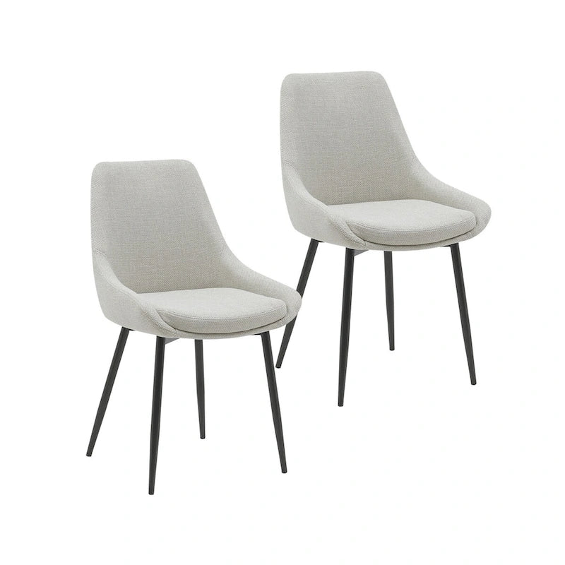 Chaises de salle à manger en tissu Orin de Porthos Home avec pieds en acier, lot de 2