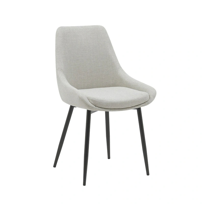 Chaises de salle à manger en tissu Orin de Porthos Home avec pieds en acier, lot de 2