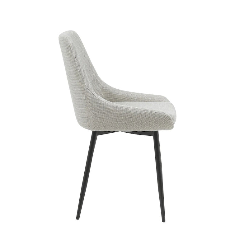 Chaises de salle à manger en tissu Orin de Porthos Home avec pieds en acier, lot de 2