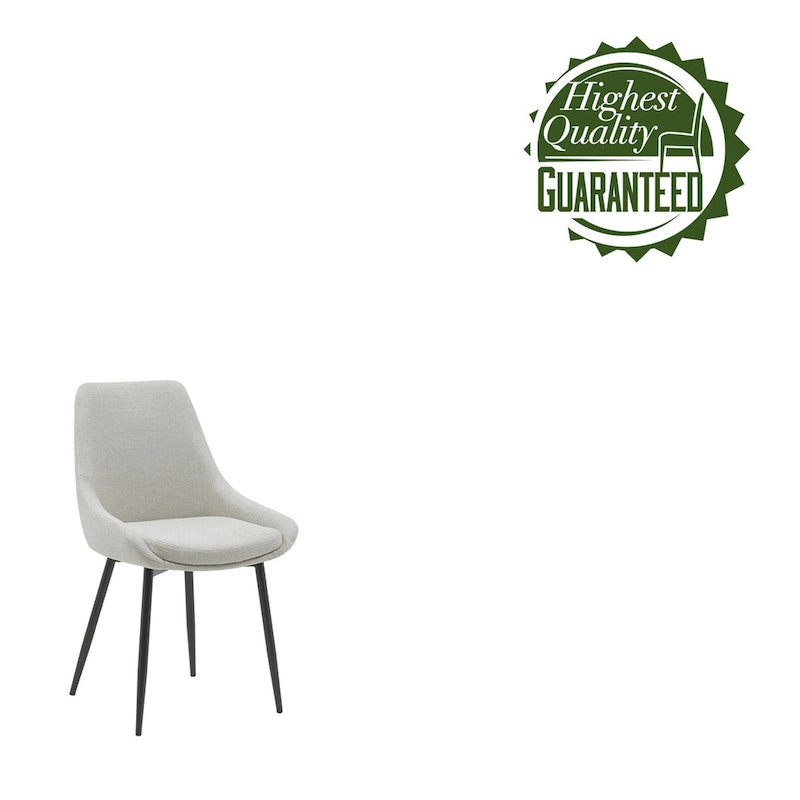 Chaises de salle à manger en tissu Orin de Porthos Home avec pieds en acier, lot de 2