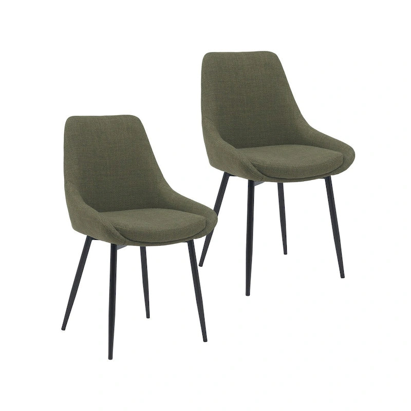 Chaises de salle à manger en tissu Orin de Porthos Home avec pieds en acier, lot de 2