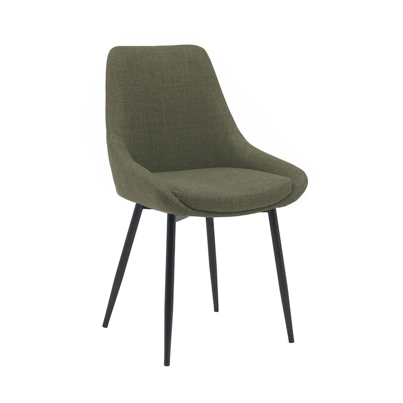 Chaises de salle à manger en tissu Orin de Porthos Home avec pieds en acier, lot de 2