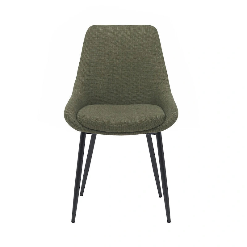 Chaises de salle à manger en tissu Orin de Porthos Home avec pieds en acier, lot de 2