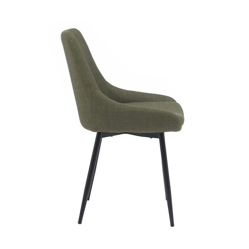 Chaises de salle à manger en tissu Orin de Porthos Home avec pieds en acier, lot de 2