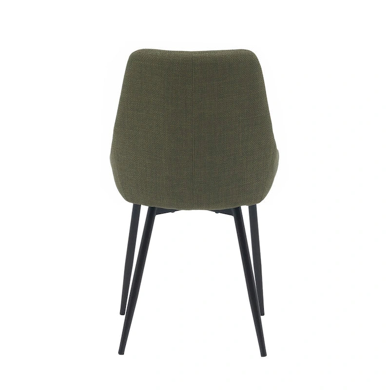 Chaises de salle à manger en tissu Orin de Porthos Home avec pieds en acier, lot de 2