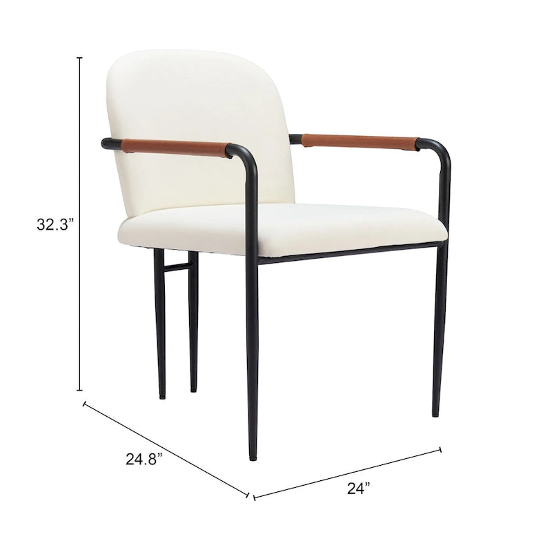 Chaise de salle à manger Sibu crème