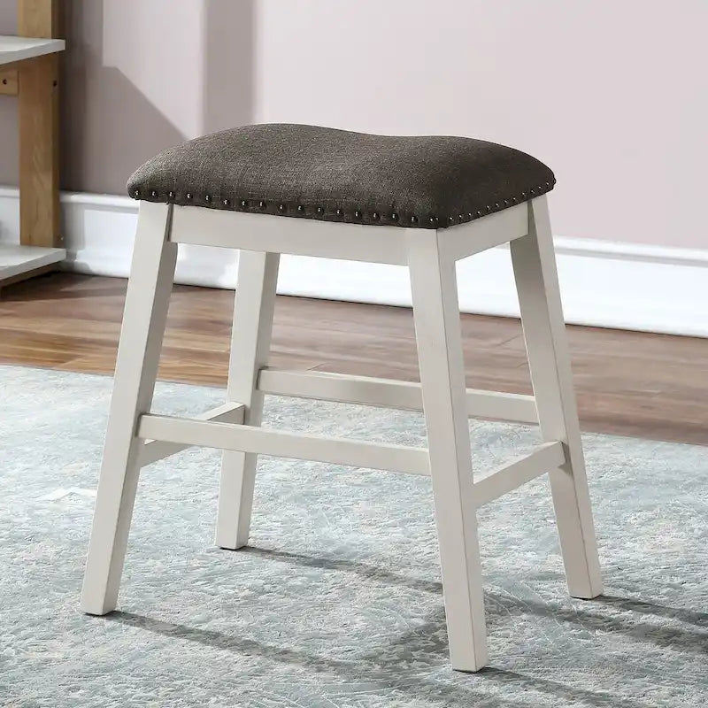 Ensemble de salle à manger 4 pièces Hanto de Furniture of America en bois blanc cassé de style transitionnel avec table de hauteur comptoir et rangement