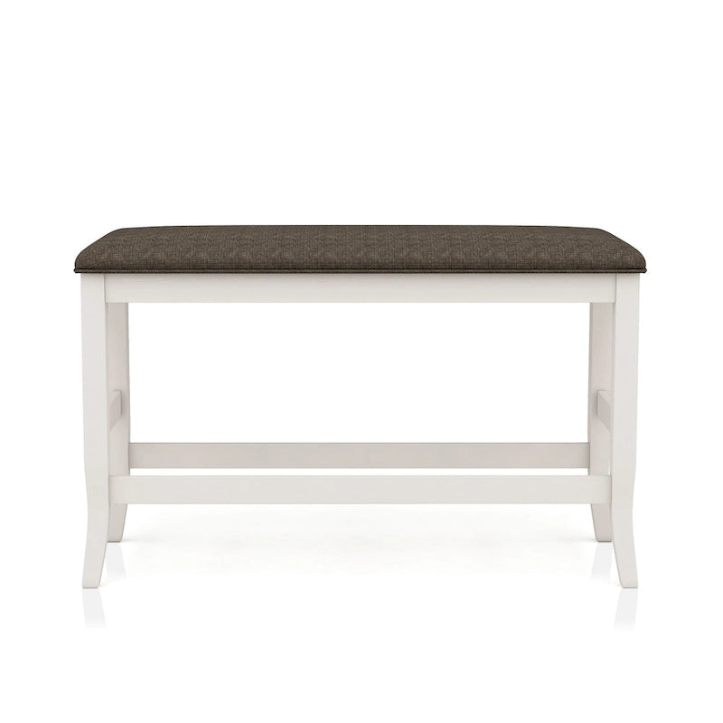 Ensemble de salle à manger 4 pièces Hanto de Furniture of America en bois blanc cassé de style transitionnel avec table de hauteur comptoir et rangement