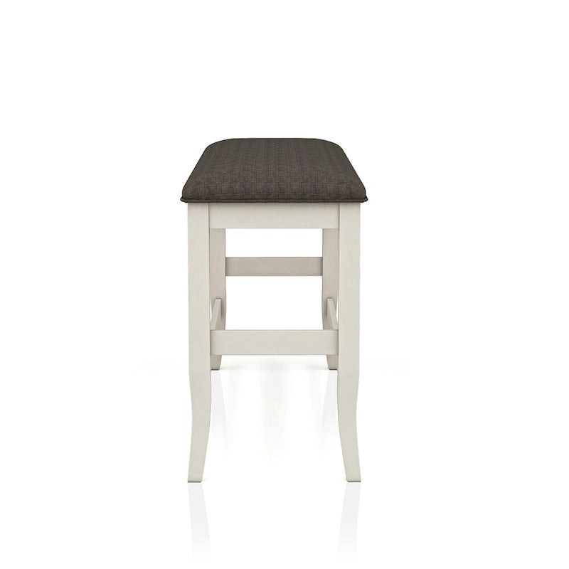 Ensemble de salle à manger 4 pièces Hanto de Furniture of America en bois blanc cassé de style transitionnel avec table de hauteur comptoir et rangement