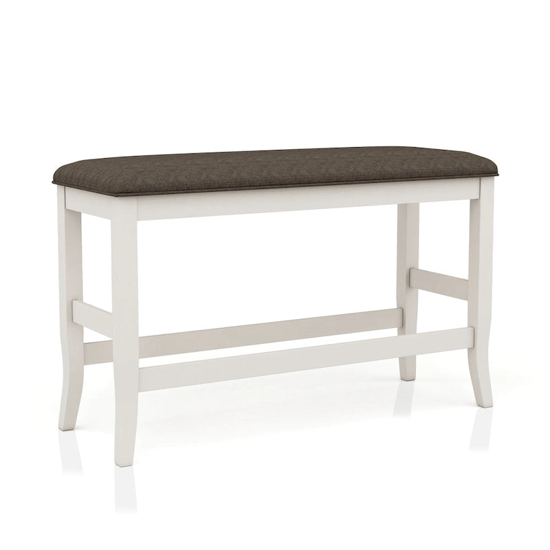 Ensemble de salle à manger 4 pièces Hanto de Furniture of America en bois blanc cassé de style transitionnel avec table de hauteur comptoir et rangement