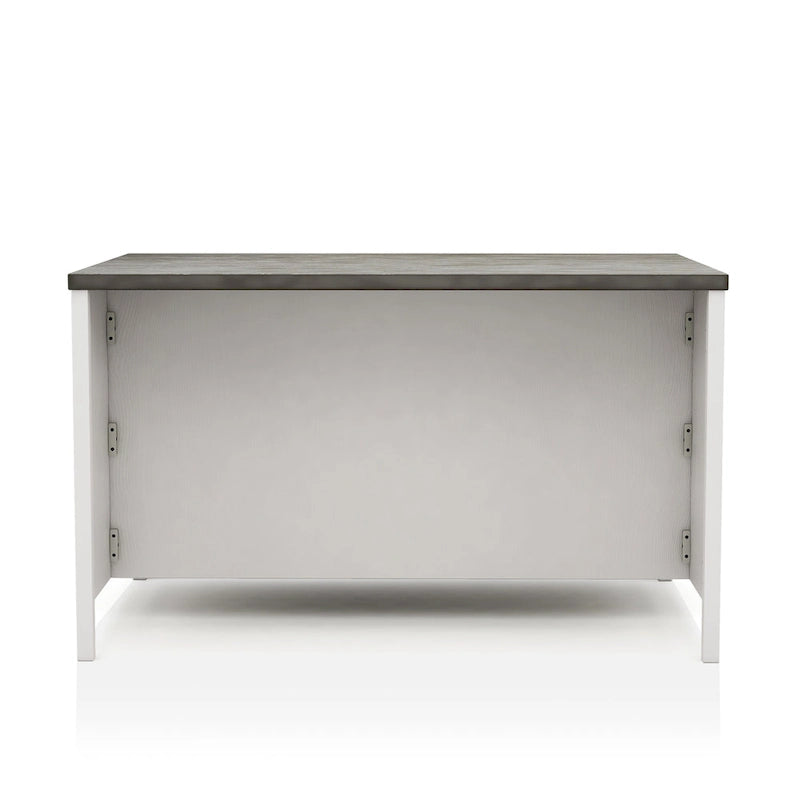 Ensemble de salle à manger 4 pièces Hanto de Furniture of America en bois blanc cassé de style transitionnel avec table de hauteur comptoir et rangement