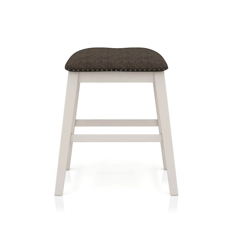 Ensemble de salle à manger 4 pièces Hanto de Furniture of America en bois blanc cassé de style transitionnel avec table de hauteur comptoir et rangement