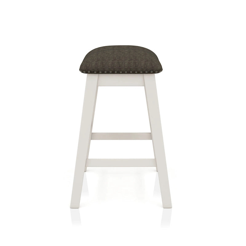 Ensemble de salle à manger 4 pièces Hanto de Furniture of America en bois blanc cassé de style transitionnel avec table de hauteur comptoir et rangement