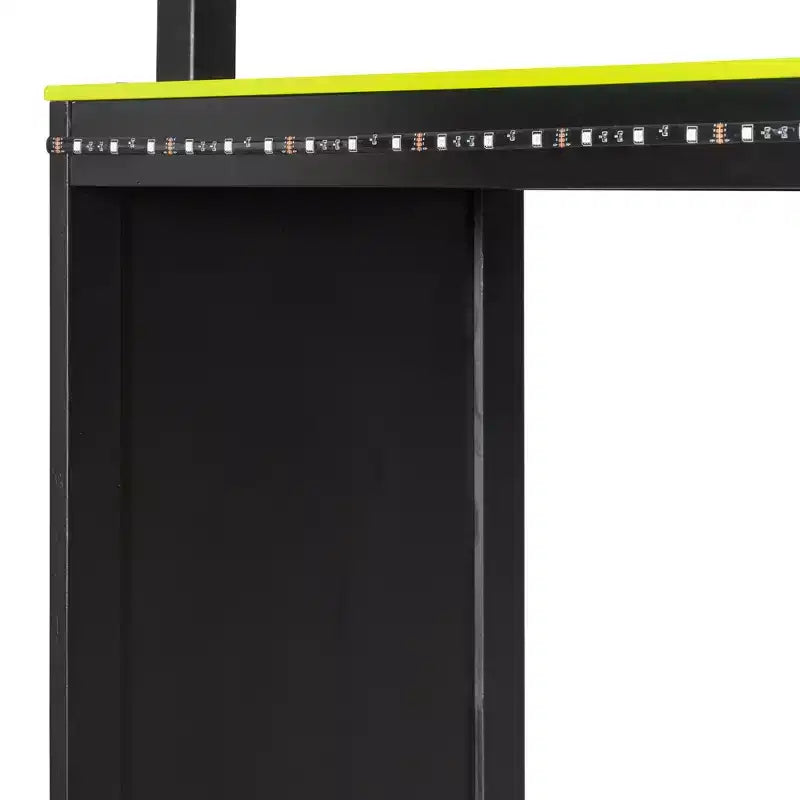 Lit mezzanine de jeu en L avec bureaux, lits superposés doubles avec lumières LED, ports USB, étagères de rangement, lit mezzanine d'angle en bois pour 2 personnes