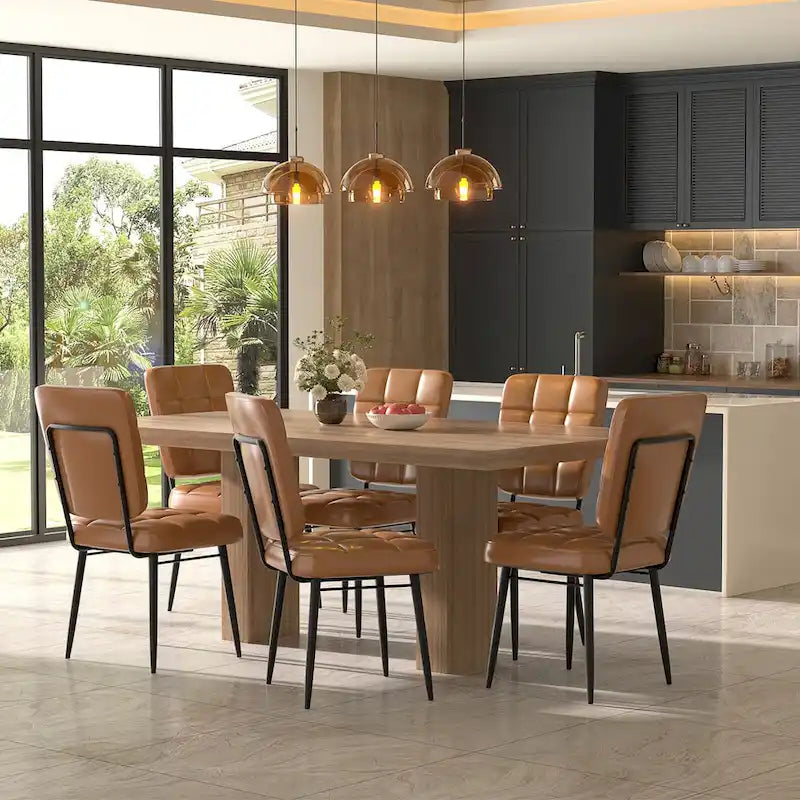 Lot de 2/4/6/8 chaises de salle à manger modernes, chaises de cuisine rembourrées avec coussin épais pour salle à manger
