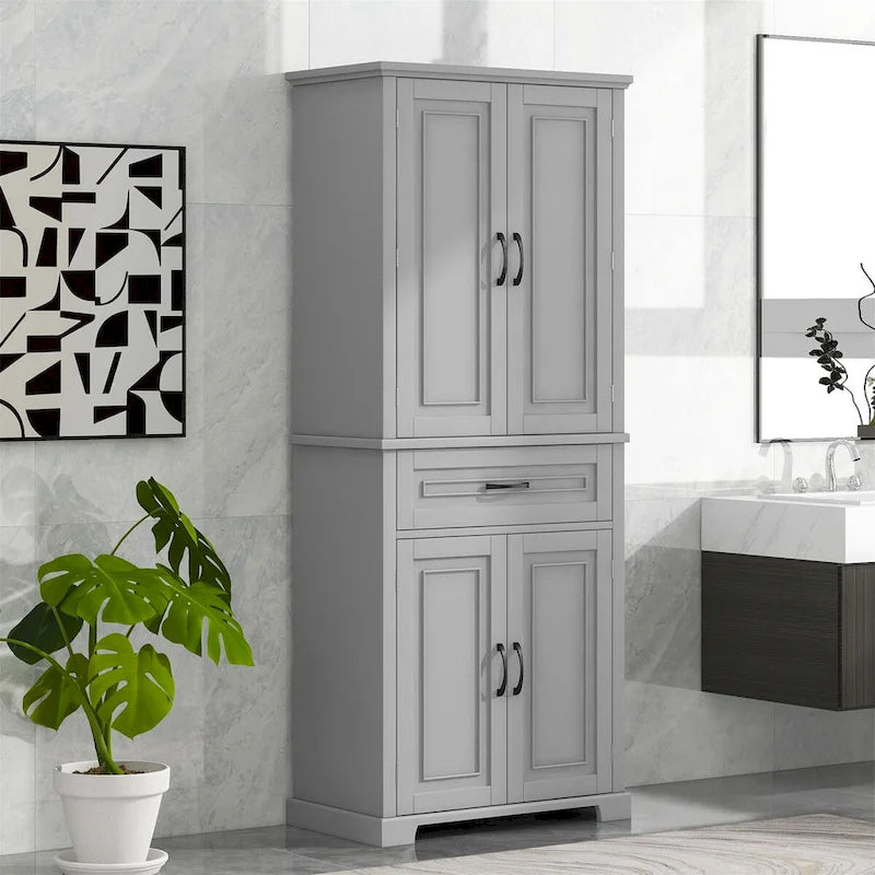 Meuble de rangement de salle de bain avec portes et tiroir