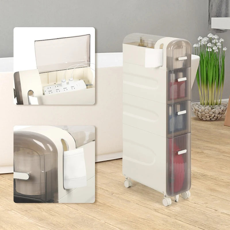 Meuble de rangement pour papier toilette à côté des toilettes pour petite salle de bain
