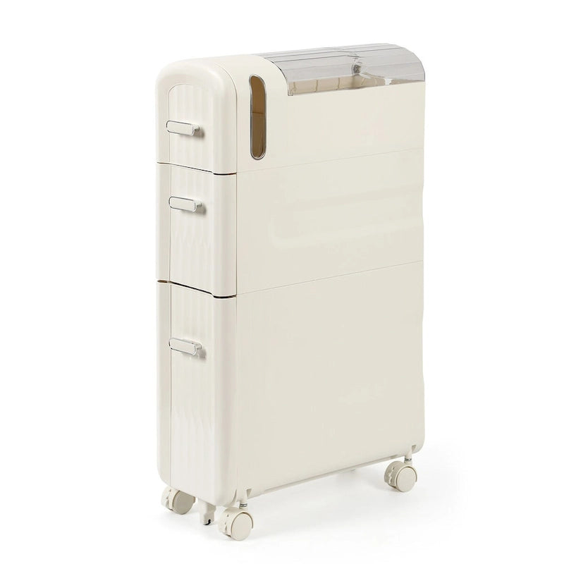 Meuble de rangement pour papier toilette à côté des toilettes pour petite salle de bain