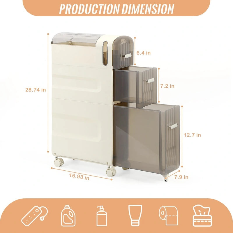 Meuble de rangement pour papier toilette à côté des toilettes pour petite salle de bain