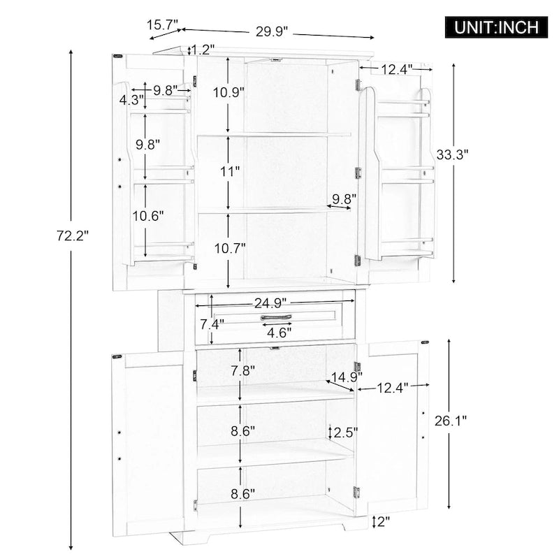 Meuble de rangement de salle de bain avec portes et tiroir, multiples espaces de rangement, étagère réglable, noir