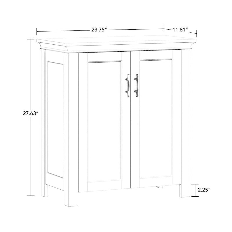 Meuble de rangement à deux portes RiverRidge Somerset pour salle de bain et buanderie avec étagère réglable - Blanc