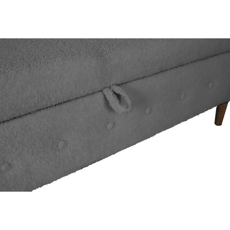 Banc de rangement pour chambre, bout de lit, accoudoirs roulés, canapé ottoman en velours, long banc