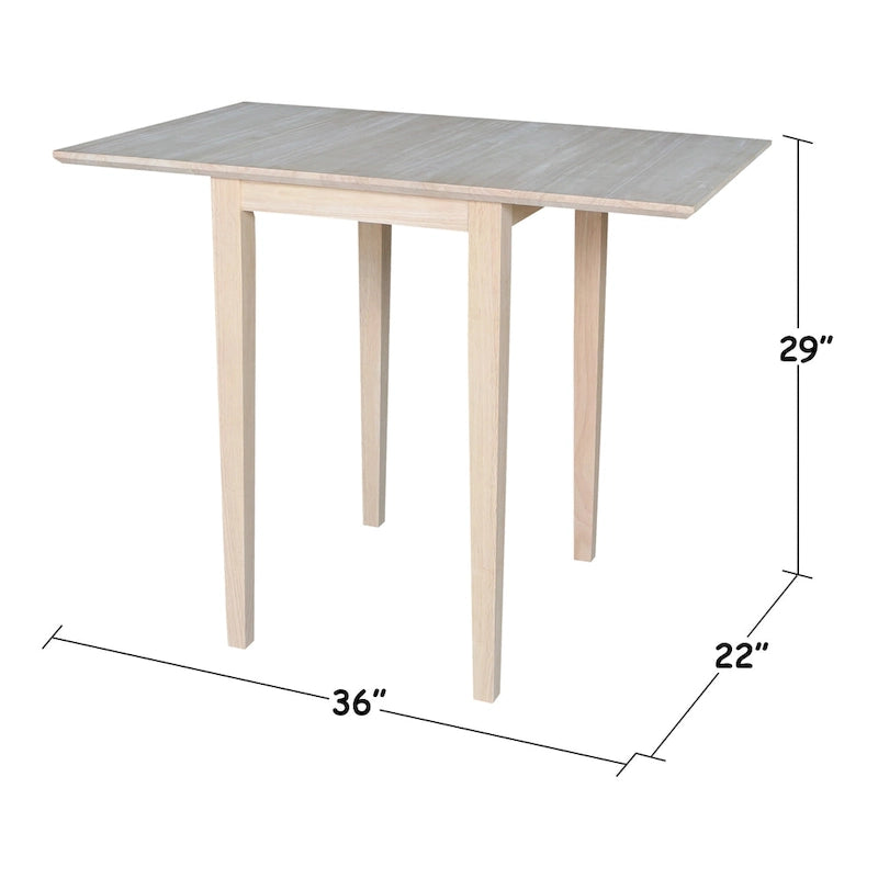 Table de salle à manger style Shaker à abattants International Concepts, petite
