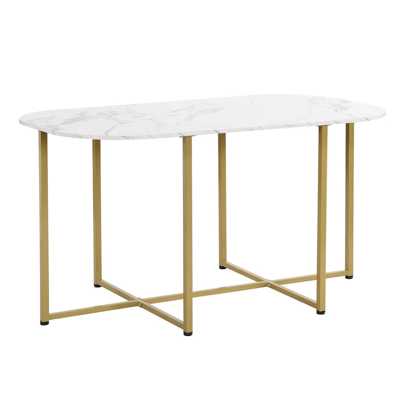 Ensemble de salle à manger en fer 7 pièces avec table et six chaises