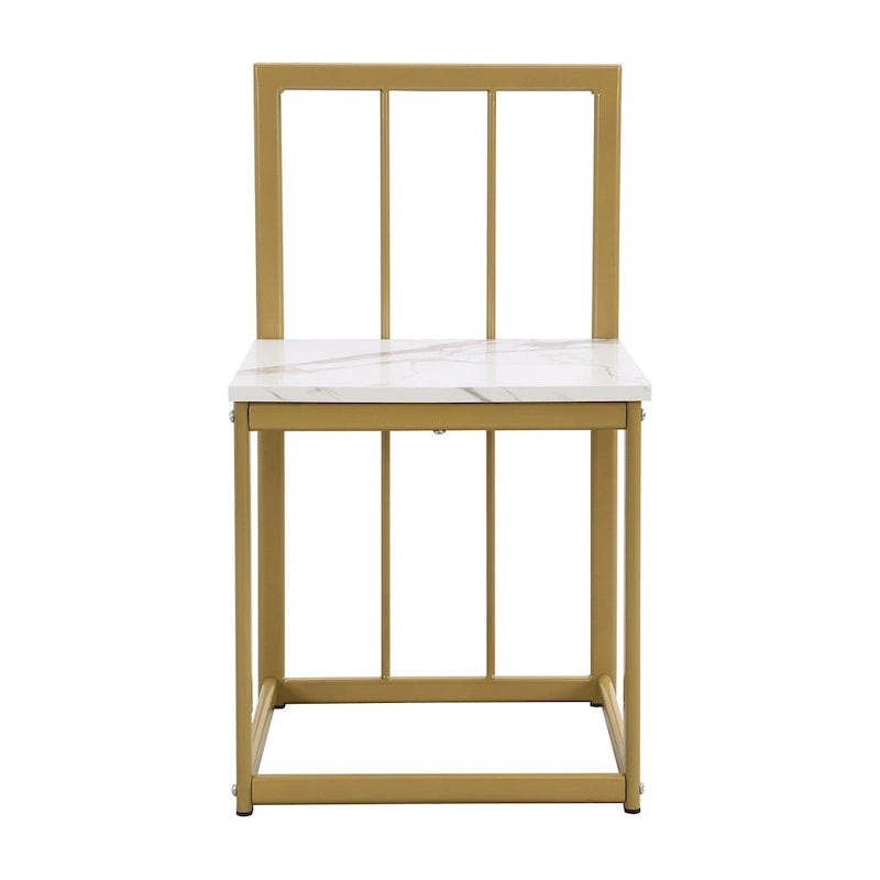 Ensemble de salle à manger en fer 7 pièces avec table et six chaises